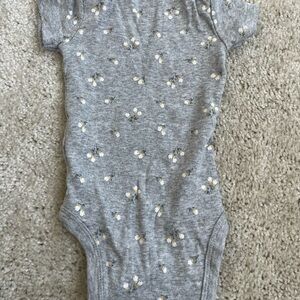 Carter's Gray floral Bodysuit 0-3mo